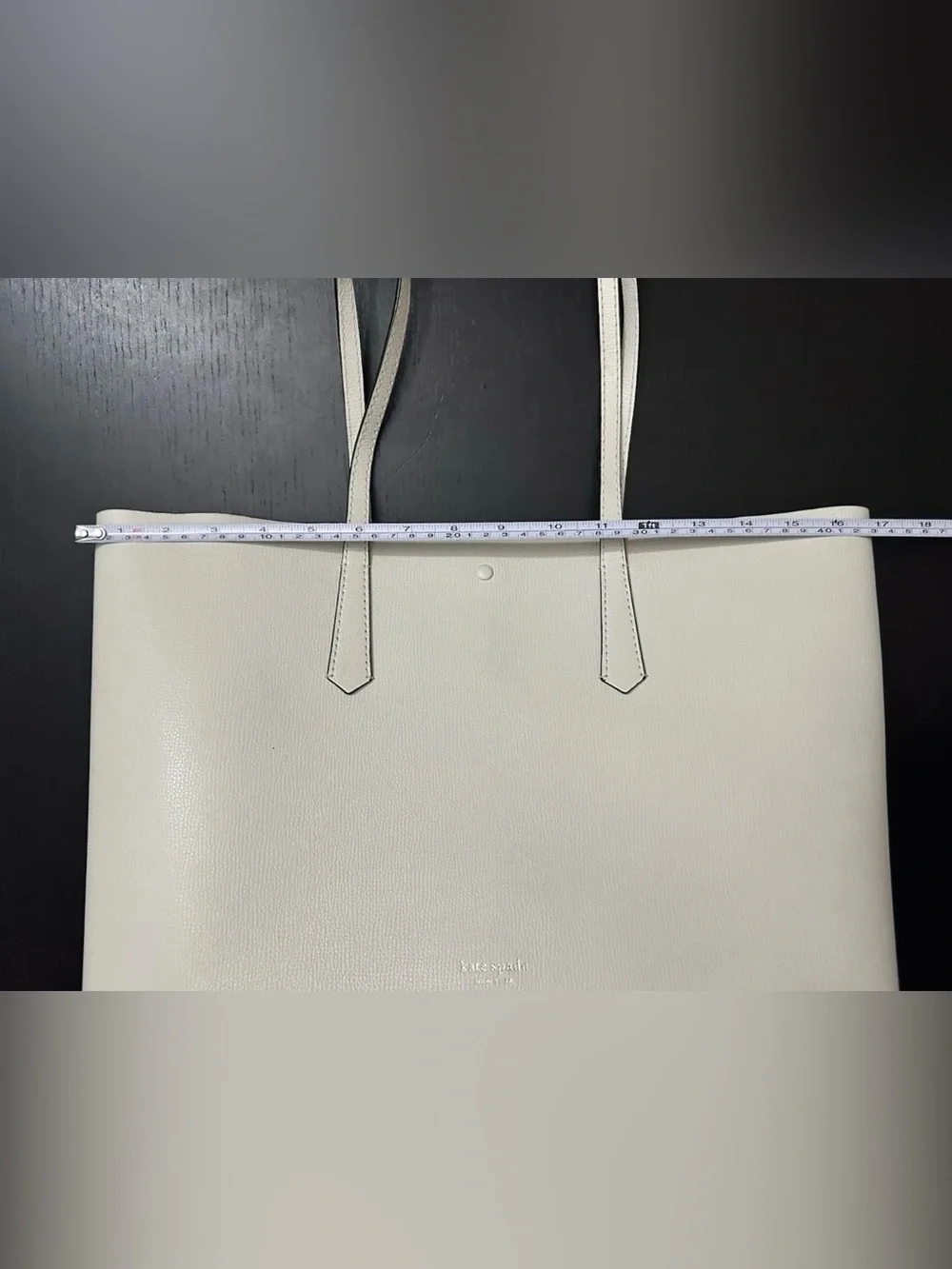 Kate Spade Molly Cabana Dot Pop Large Leather Tote White w/ Pouch